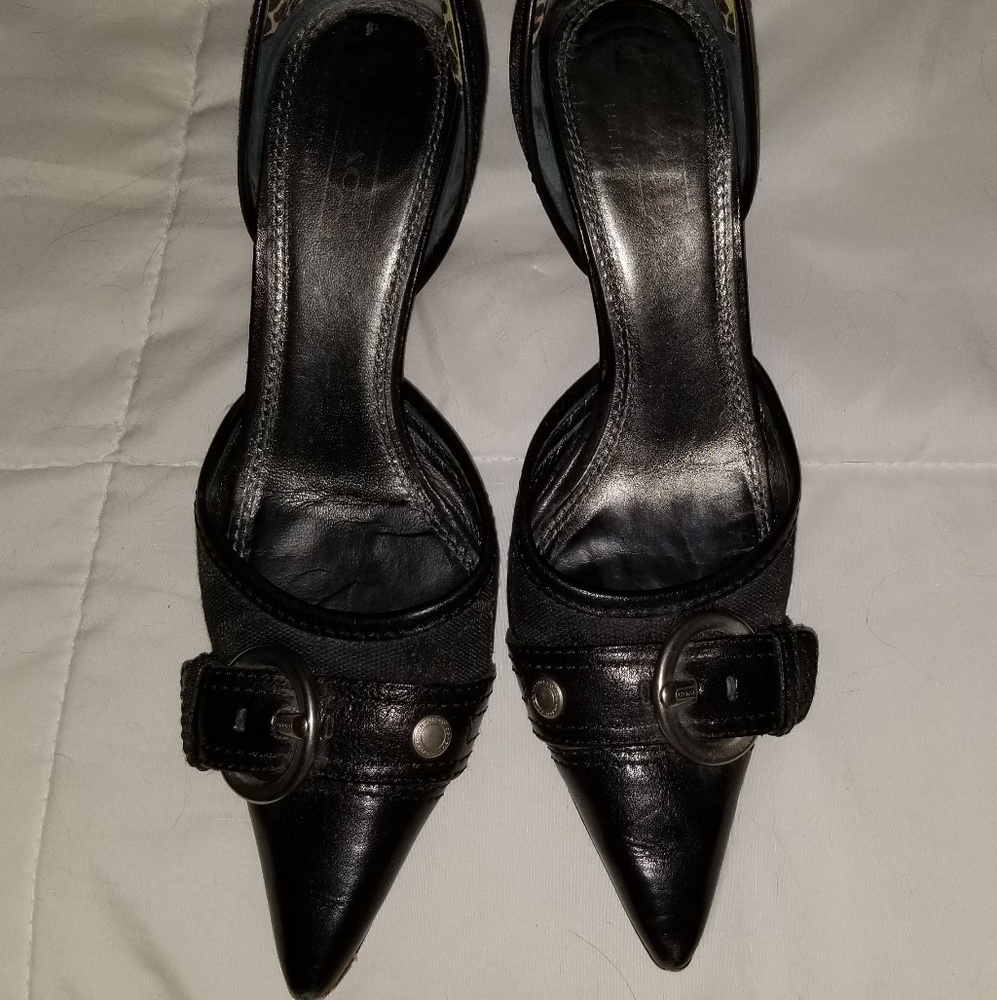 Coach Fabric D'Orsay Kitten Heels